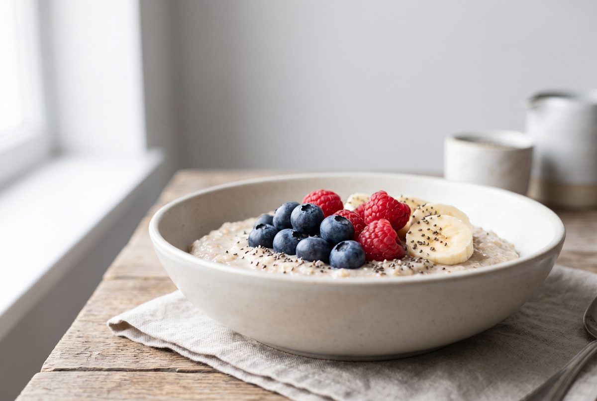 Protein-Porridge mit Beeren, Banane und Chiasamen aus dem E-Book